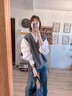 鳳蝶兒闊腿褲女秋季新款女裝套裝2025年韓版秋季穿搭小眾慵懶風(fēng)鹽系港風(fēng) 毛衣+內搭+牛仔褲 S 曬單實(shí)拍圖