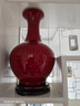 收藏天下景德鎮陶瓷器新中式紅色花瓶辦公室客廳酒柜玄關(guān)博古架擺件賞瓶 中國紅單瓶+底座39cm 曬單實(shí)拍圖