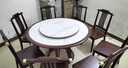 福財入家新中式烏金木實(shí)木餐桌大圓桌巖板圓餐桌家用10人帶轉盤(pán)現代簡(jiǎn)約 伯尼斯巖板 1.3米 桌+8椅  送0.8米轉盤(pán) 曬單實(shí)拍圖