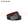 蔻馳（COACH）【品牌直供】男士C紋板扣寬版牛皮革腰帶38MM黑色配棕色CQ009 曬單實(shí)拍圖