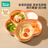 如山寶寶餐盤嬰兒吸盤式輔食碗硅膠自主進(jìn)食分格專用餐具套裝 曬單實(shí)拍圖