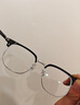 蔡司（ZEISS）鏡片近視眼鏡框男半框防藍光輻射可配帶散光度數眼睛女鈦合金鏡架 簡(jiǎn)約款 黑銀 配colorein鏡片1.60超薄 0-800 曬單實(shí)拍圖
