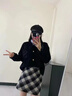 帛芮半身裙子女秋季2025新款毛呢半身裙子短款格子包臀裙短裙A字裙 曬單實(shí)拍圖