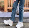NOSSKISS高端品牌內增高厚底老爹鞋女2025最新款松糕休閑鞋小個(gè)子小白鞋女 米白色平底 【精美禮盒裝】 37 【標準碼】 曬單實(shí)拍圖