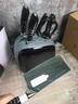 狂鯊德國進(jìn)口高檔大馬士革全套刀具廚房套裝組合砧菜板菜刀架家用水果 黑色七件套-刀座可拆卸-持久鋒利 曬單實(shí)拍圖