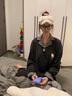 另約韓版撞色可愛(ài)凱蒂貓睡衣女春秋薄款千鳥(niǎo)格長(cháng)袖長(cháng)褲舒適家居服套裝 7135 KT貓千鳥(niǎo)格 L 曬單實(shí)拍圖