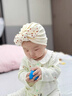 嬰兒帽子春秋薄款印度帽可愛(ài)蝴蝶結護囟門(mén)胎帽小月齡女寶寶套頭帽 波點(diǎn)蝴蝶結-米色 參考3-15個(gè)月/帽圍38-44cm 曬單實(shí)拍圖