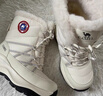 駱駝（CAMEL）熔巖雪地靴女懶人毛毛鞋冬季增高防寒休閑靴 L25W577050 米色 39 曬單實(shí)拍圖