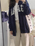 GAP男女裝2025秋季新款logo印花抓絨寬松運動連帽衫衛(wèi)衣786920 海軍藍 XL (180/100A) 亞洲尺碼 曬單實拍圖
