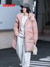 鴨鴨（YAYA）羽絨服女中長(cháng)款2025年冬季新款韓版寬松連帽休閑保暖潮流鴨絨外套 淺米冰灰色 【熱銷(xiāo)爆款/90高充絨】 L (165) 【建議130-160斤】 曬單實(shí)拍圖