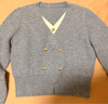 三彩2025冬季新款假兩件針織衫V領(lǐng)雙排扣毛衫設計感毛衣老錢(qián)風(fēng)女 巖灰 M 160/84A 曬單實(shí)拍圖