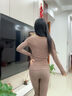 莫代爾保暖內衣女羊毛發(fā)熱秋衣秋褲無(wú)痕修身顯瘦內搭秋冬季抑菌美體套裝 咖色【套裝】 L 【建議95-115斤】 曬單實(shí)拍圖