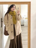 CamalgOri羊羔毛外套女小個(gè)子2025毛茸茸超好看韓系絨厚秋冬季皮毛一體上衣 杏色 S 曬單實(shí)拍圖