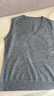 恒源祥集團彩羊100純羊毛背心外穿針織衫馬甲女春秋新款V領(lǐng)內搭無(wú)袖短款毛衣坎肩 淺灰色 灰色 L 曬單實(shí)拍圖