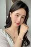 S999足銀桃花項鏈女原創(chuàng  )設計吊墜骨鏈送女友送閨蜜生日禮物銀項鏈 S999足銀玫瑰金/項鏈+蝴蝶結禮盒 曬單實(shí)拍圖