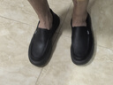 策樂(lè )休閑皮鞋男秋季新款時(shí)尚寬頭百搭男士通勤皮鞋子舒適爸爸鞋 黑色 41 曬單實(shí)拍圖