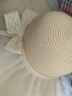皓梵潔草帽女海邊度假帽子大帽檐夏沙灘帽次日達春秋旅游遮陽(yáng)防曬太陽(yáng)帽 蝴蝶結網(wǎng)紗草帽【米色】55-58cm 曬單實(shí)拍圖