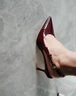 沐霓 紅色高跟鞋 2025秋季尖頭細跟女士氣質(zhì)性感婚鞋職業(yè)女性單鞋 一字帶漆皮包頭高跟鞋 36 曬單實(shí)拍圖