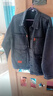 男士牛仔夾克上衣褂子電焊工作服勞保服翻領(lǐng)耐磨工作外套秋冬新款 灰色 XL 【建議120-135斤】 曬單實(shí)拍圖