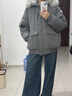 UR2025冬季新款女流光風(fēng)休閑毛領(lǐng)連帽羽絨服UYL150033+ 中灰 S 曬單實(shí)拍圖