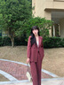 啄木鳥(niǎo)酒紅色西裝春秋2025新款氣質(zhì)女神高端職業(yè)裝休閑西服套裝外套 酒紅【外套+褲子+背心】三件套 XL 建議116-130斤 曬單實(shí)拍圖