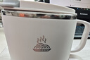 京東京造 泡面碗 上班族304不銹鋼飯盒小學(xué)生雙層防燙1.3L白色 配筷勺 曬單實(shí)拍圖