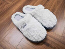 紅豆踩屎感棉拖鞋男士秋冬季2025新款家居室內家用厚底加絨棉拖鞋男款 灰色 42-43 【正碼】 曬單實(shí)拍圖