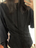 fano studios范洛Fano 慵懶高級感解構交叉門(mén)襟蝙蝠袖圓領(lǐng)寬松廓形針織衫上衣 黑色第二批 M 曬單實(shí)拍圖