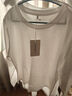 美洋（MEIYANG）小舒服T恤 全棉密織圓領(lǐng)正肩基礎百搭長(cháng)袖上衣基礎百搭秋季 米白色 2XL 曬單實(shí)拍圖