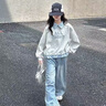女童秋裝衛衣套裝2025新款洋氣女孩大童韓版春秋休閑牛仔褲兩件套 套裝【衛衣+牛仔褲】 150 曬單實(shí)拍圖