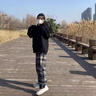 帛芮毛呢格子休閑褲女款2025年新款秋季寬松高腰闊腿褲慵懶風(fēng)直筒褲 曬單實(shí)拍圖