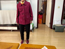 俞兆林中老年人春秋裝女奶奶毛呢外套老人衣服媽媽裝上衣老太太服裝 酒紅色+褲子 L 建議90-105斤 曬單實(shí)拍圖