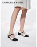 CHARLES&KEITH圓頭一字帶粗跟瑪麗珍鞋女婚鞋子女鞋生日禮物送女友CK1-60580280 Multi綜合色 38 曬單實(shí)拍圖