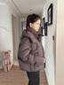 雪中飛羽絨服女短款2025冬季新款面包服加厚韓版90絨女士外套咖啡色M 曬單實(shí)拍圖