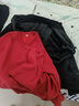 運動(dòng)套裝男秋季2025新款開(kāi)衫衛衣純棉加絨男款休閑寬松跑步運動(dòng)服 黑紅色-加絨束腳-三件套 3XL【150-165斤】 曬單實(shí)拍圖
