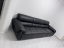 顧家家居（KUKA）沙發(fā)奶油風(fēng)牛皮大象耳朵沙發(fā)大坐深羽毛填充客廳1259魅影黑四人位 曬單實(shí)拍圖