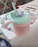 babycare兒童餐具輔食碗注水保溫碗不銹鋼叉勺寶寶吃飯喝水?huà)雰褐軞q禮盒粉 曬單實(shí)拍圖