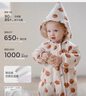 OAK FAMILY冬季新品嬰兒羽絨服白鵝絨連帽爬服寶寶外出保暖連體衣 小蘋(píng)果 80 cm 曬單實(shí)拍圖