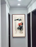庭彩居  精品蘇繡玄關(guān)裝飾畫(huà)入戶(hù)走廊過(guò)道中式客廳豎版牡丹花鳥(niǎo)畫(huà)刺繡畫(huà) 水墨荷花 168*86CM（高端光亮絲線(xiàn)蘇繡） 松木畫(huà)框【直角】 曬單實(shí)拍圖