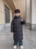 巴布豆（BOBDOG）95絨兒童羽絨服2025冬季男女中長(cháng)款保暖A類(lèi)三防抗菌面料連帽外套 黑色 240g+充絨 【抗寒-20°C】 120 【約身高105-115cm 體重39斤】 曬單實(shí)拍圖