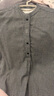無(wú)印良品（MUJI）女式 法蘭絨立領(lǐng)長(cháng)袖罩衫 女士襯衫襯衣女裝25年秋季BC2OHC5A 黑色格紋 S (155/80A) 曬單實(shí)拍圖