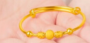 菜百首飾 黃金手鐲 足金轉運珠寶寶推拉手鐲 計價(jià) 約6.45克 曬單實(shí)拍圖