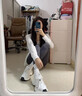 Rewi國際奢侈品牌厚底老爹鞋女2025年最新款小白鞋加絨增高重工運動(dòng)鞋 米白色單里 37 曬單實(shí)拍圖