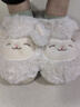 名創(chuàng  )優(yōu)品（MINISO）羊咩咩棉拖鞋女冬季包跟家居室內厚底月子毛毛拖鞋 白色 38-39 曬單實(shí)拍圖