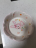 五和（WUHE）粉萌兔兒童餐具女孩新款嬰兒輔食碗寶寶碗分格餐盤(pán)卡通可愛(ài)水杯 【3件套】花邊碗+杯子+勺子 曬單實(shí)拍圖