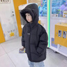 波波拉童年兒童羽絨服童裝男童冬季寶寶三防加厚面包服2025短款冬裝保暖外套 黑色 150 曬單實(shí)拍圖