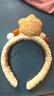 毛絨小熊洗臉發(fā)箍女高顱頂壓發(fā)敷面膜專(zhuān)用頭箍發(fā)飾2024冬季新款 米白色/ 曬單實(shí)拍圖