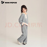 小豬班納（PEPCO）男女童春秋季套裝新款休閑顯瘦減齡拼接拉鏈復(fù)古闊腿褲運(yùn)動(dòng)休閑套 女童套裝(黑色) 170 *建議身高160-165cm 曬單實(shí)拍圖