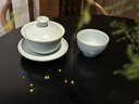 青澹墨雅 天青汝窯 蓋碗茶組冰裂釉三才蓋碗景德鎮手工陶瓷禮盒裝 停云月華茶組 2件 曬單實(shí)拍圖