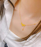 中國黃金（CHINA GOLD）黃金項鏈女士足金三生花項鏈花朵吊墜生日禮物送女友老婆 【京速達】足金項鏈約3.9g【玫瑰禮盒】 曬單實(shí)拍圖